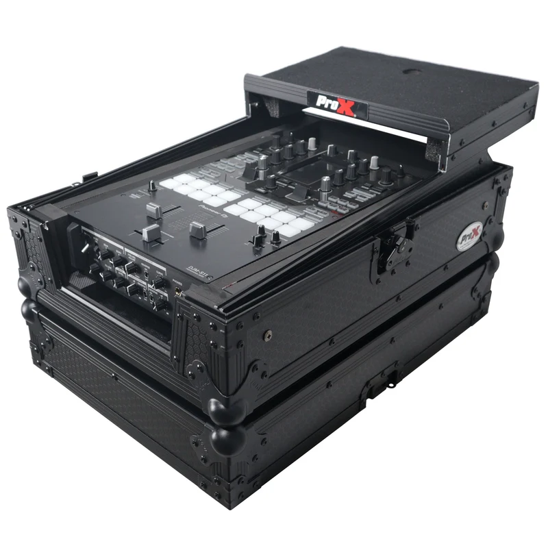 ProX ATA Flight Case for DJ Mixers Universal Road Case | Black | With Laptop Shelf
