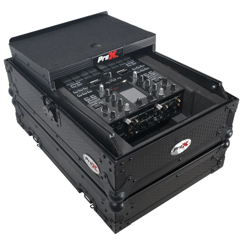 ProX ATA Flight Case for DJ Mixers Universal Road Case | Black | With Laptop Shelf