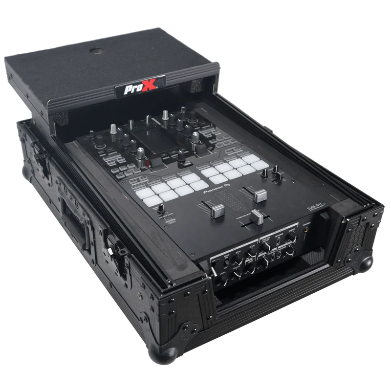 ProX ATA Flight Case for DJ Mixers Universal Road Case | Black | With Laptop Shelf