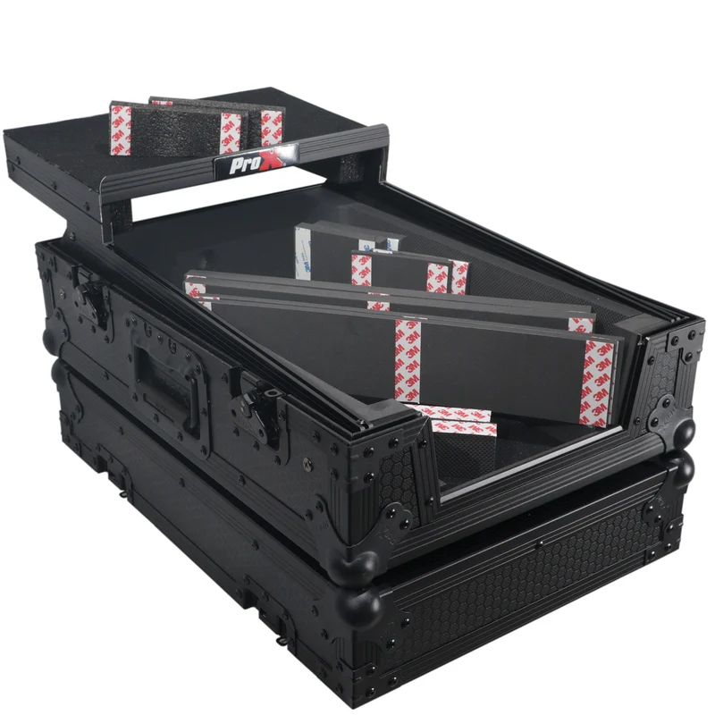ProX ATA Flight Case for DJ Mixers Universal Road Case | Black | With Laptop Shelf