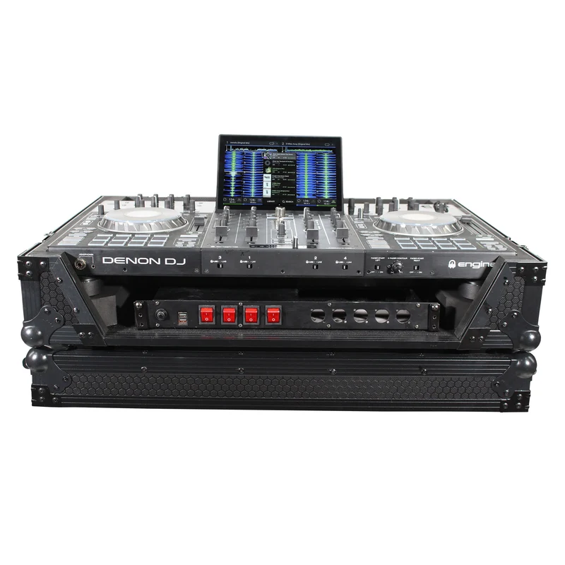 ProX ATA Flight Case for Denon PRIME 4 DJ Controller With Rack | Black on Black