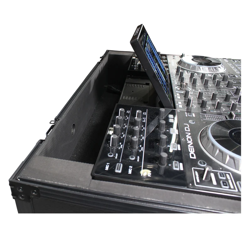 ProX ATA Flight Case for Denon PRIME 4 DJ Controller With Rack | Black on Black