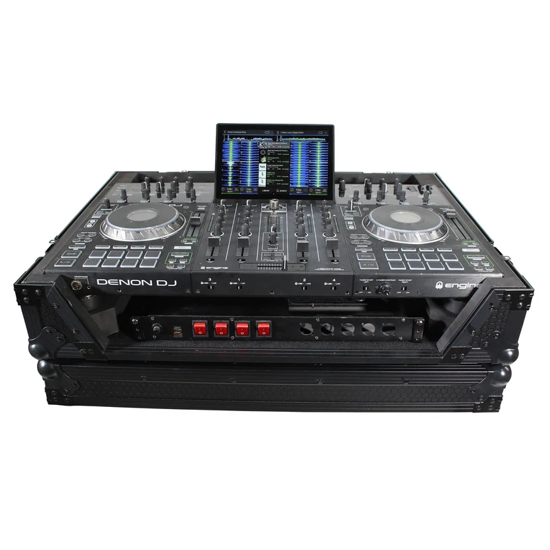 ProX ATA Flight Case for Denon PRIME 4 DJ Controller With Rack | Black on Black
