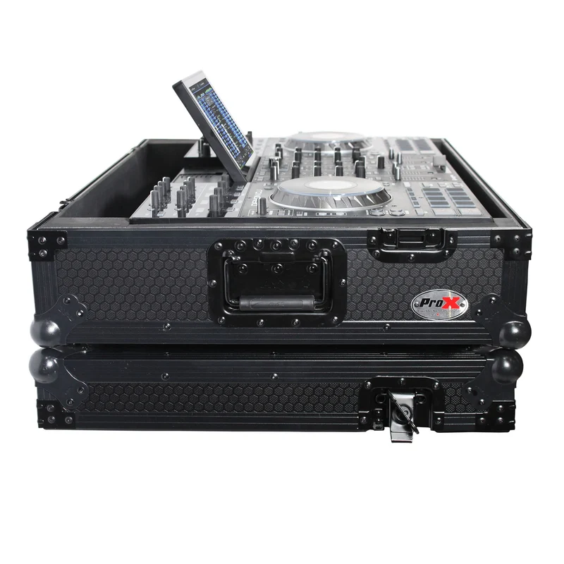ProX ATA Flight Case for Denon PRIME 4 DJ Controller With Rack | Black on Black