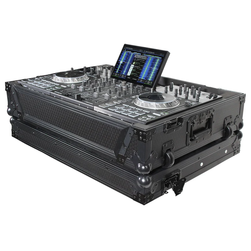 ProX ATA Flight Case for Denon PRIME 4 DJ Controller With Rack | Black on Black