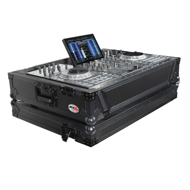 ProX ATA Flight Case for Denon PRIME 4 DJ Controller With Rack | Black on Black