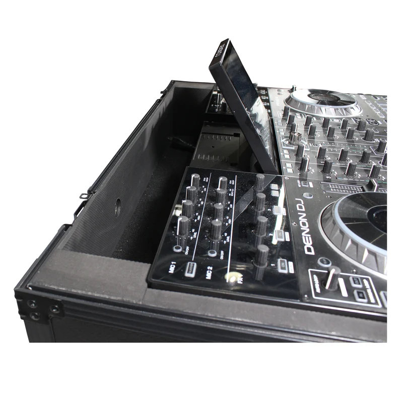ProX ATA Flight Case for Denon PRIME 4 DJ Controller With Rack | Black on Black