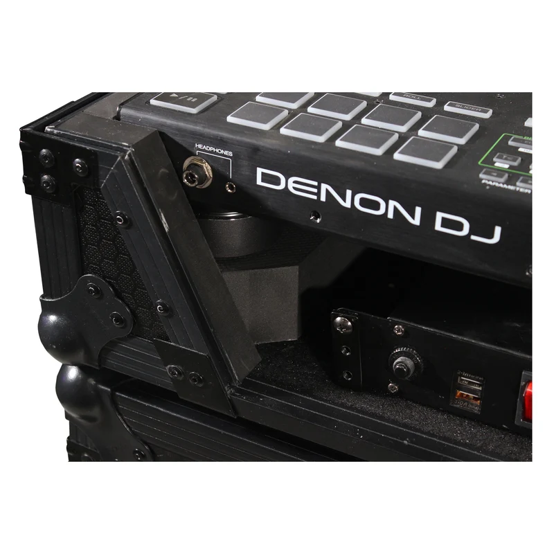 ProX ATA Flight Case for Denon PRIME 4 DJ Controller With Rack | Black on Black