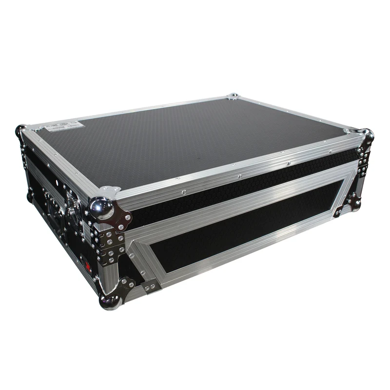 ProX ATA Flight Case for Denon PRIME 4 DJ Controller With Rack | Silver on Black