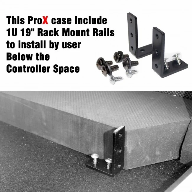 ProX ATA Flight Case for Denon PRIME 4 DJ Controller With Rack | Silver on Black