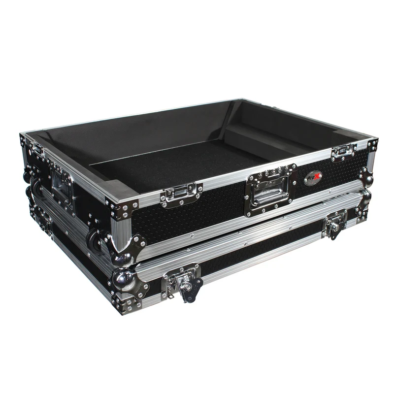 ProX ATA Flight Case for Denon PRIME 4 DJ Controller With Rack | Silver on Black