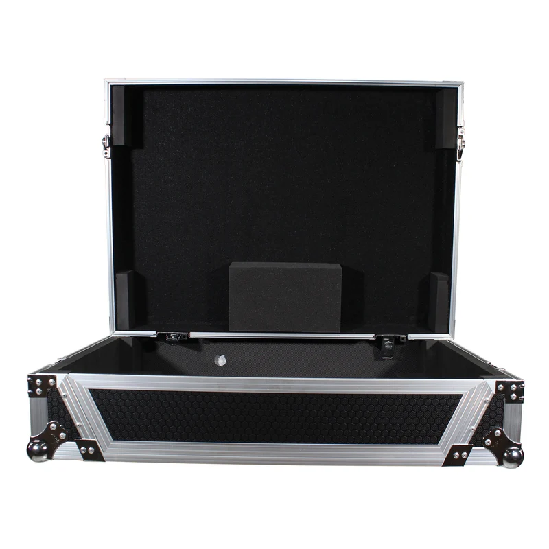 ProX ATA Flight Case for Denon PRIME 4 DJ Controller With Rack | Silver on Black