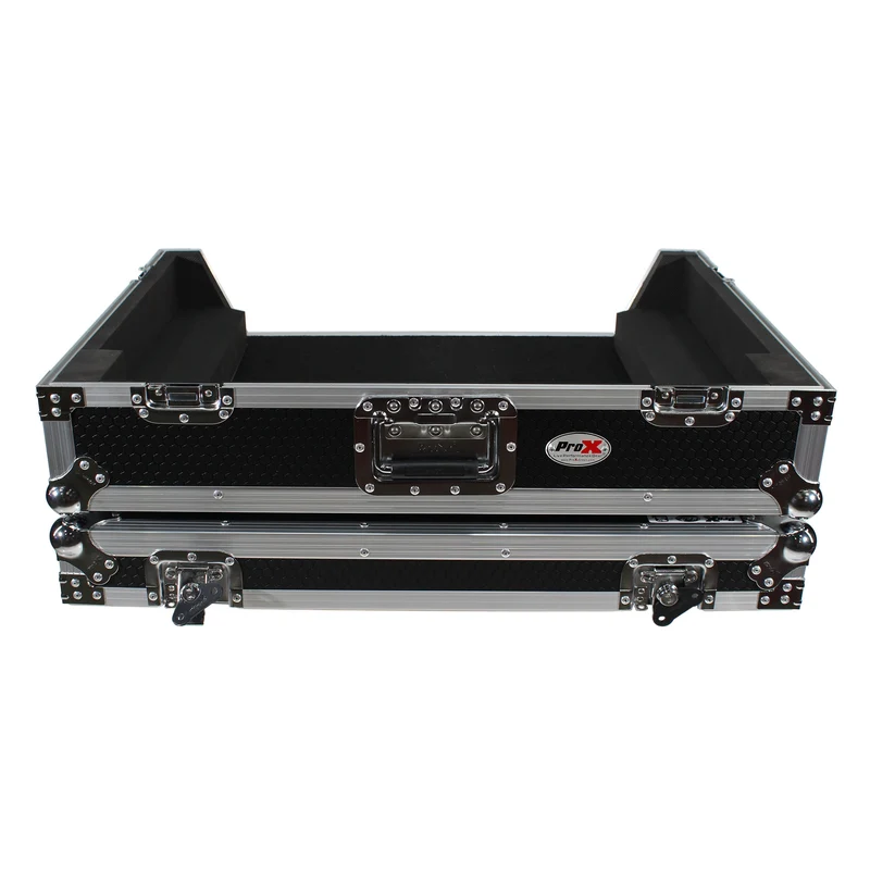 ProX ATA Flight Case for Denon PRIME 4 DJ Controller With Rack | Silver on Black