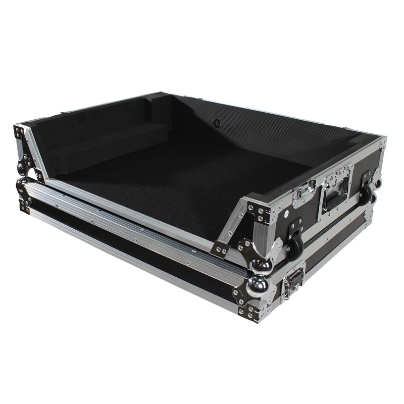 ProX ATA Flight Case for Denon PRIME 4 DJ Controller With Rack | Silver on Black