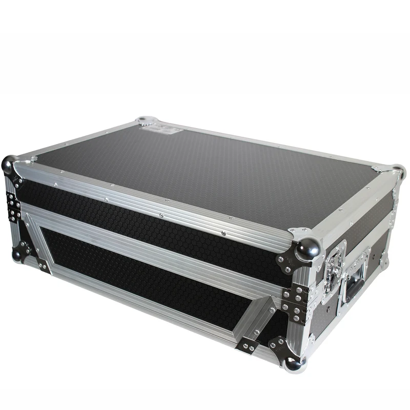 ProX ATA Flight Case for Denon PRIME 2 DJ Controller With Laptop Shelf | Silver on Black