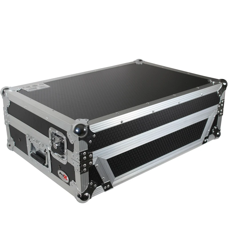 ProX ATA Flight Case for Denon PRIME 2 DJ Controller With Laptop Shelf | Silver on Black