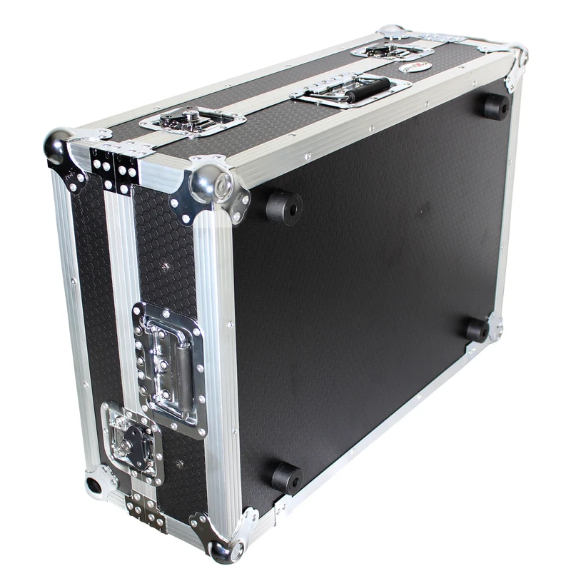 ProX ATA Flight Case for Denon PRIME 2 DJ Controller With Laptop Shelf | Silver on Black