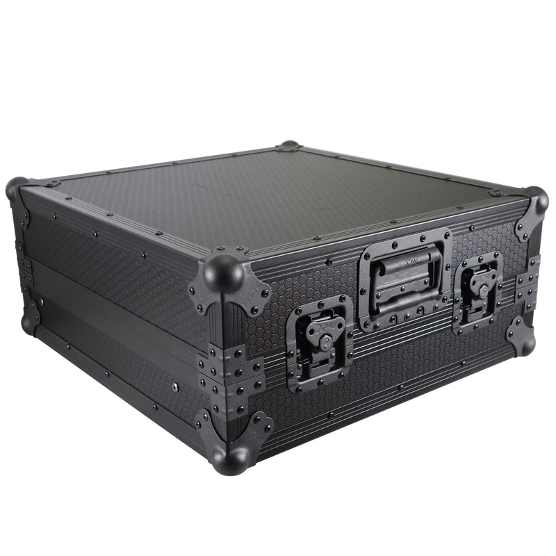 ProX 19" Slant Mixer Flight Case ATA Road Case With Laptop Shelf | 10U | Black on Black