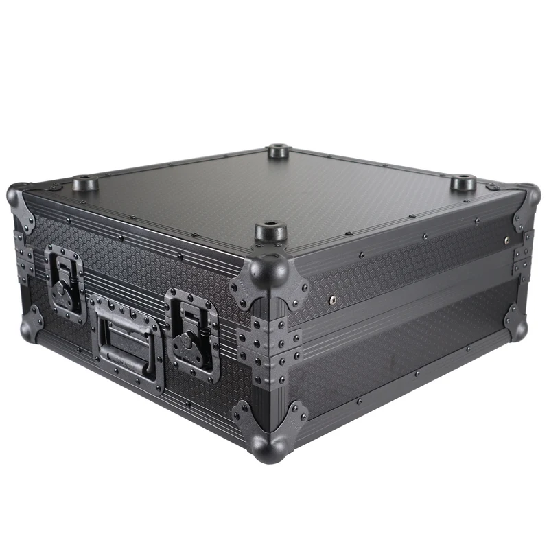 ProX 19" Slant Mixer Flight Case ATA Road Case With Laptop Shelf | 10U | Black on Black