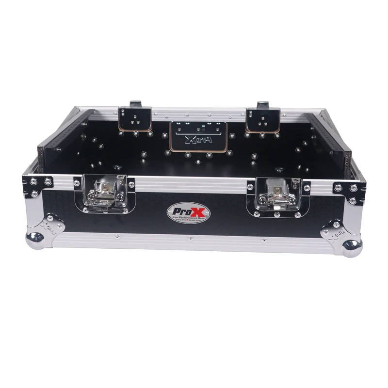 ProX 19" Slant Mixer Flight Case ATA Road Case With Laptop Shelf | 8U | Black/Silver