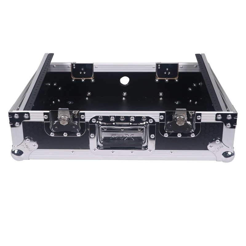 ProX 19" Slant Mixer Flight Case ATA Road Case With Laptop Shelf | 8U | Black/Silver