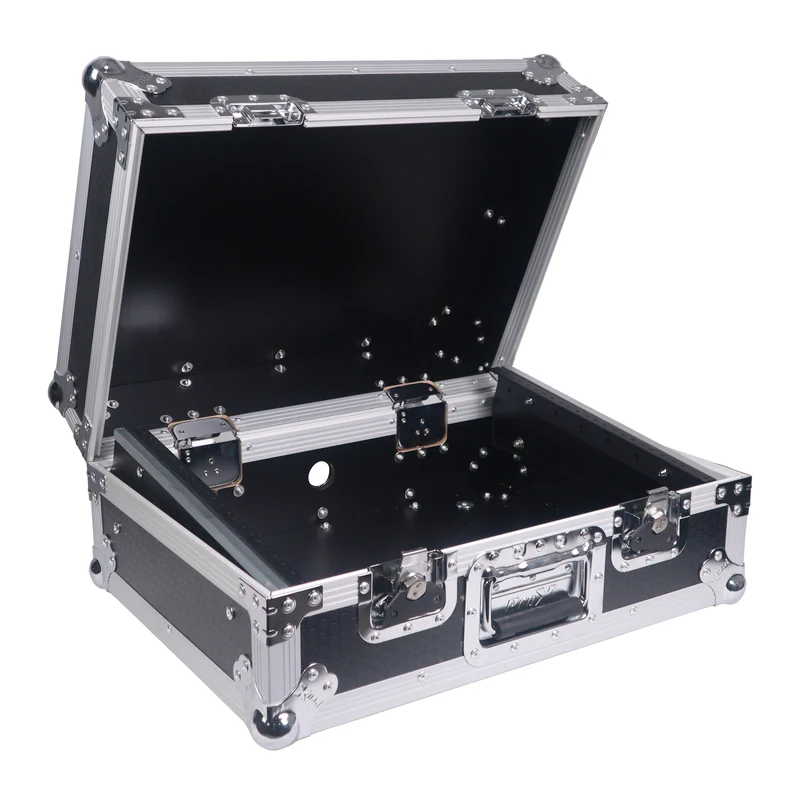 ProX 19" Slant Mixer Flight Case ATA Road Case With Laptop Shelf | 8U | Black/Silver