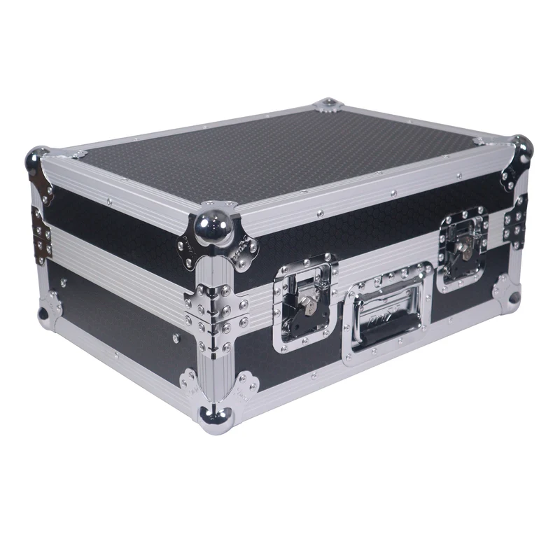 ProX 19" Slant Mixer Flight Case ATA Road Case With Laptop Shelf | 8U | Black/Silver