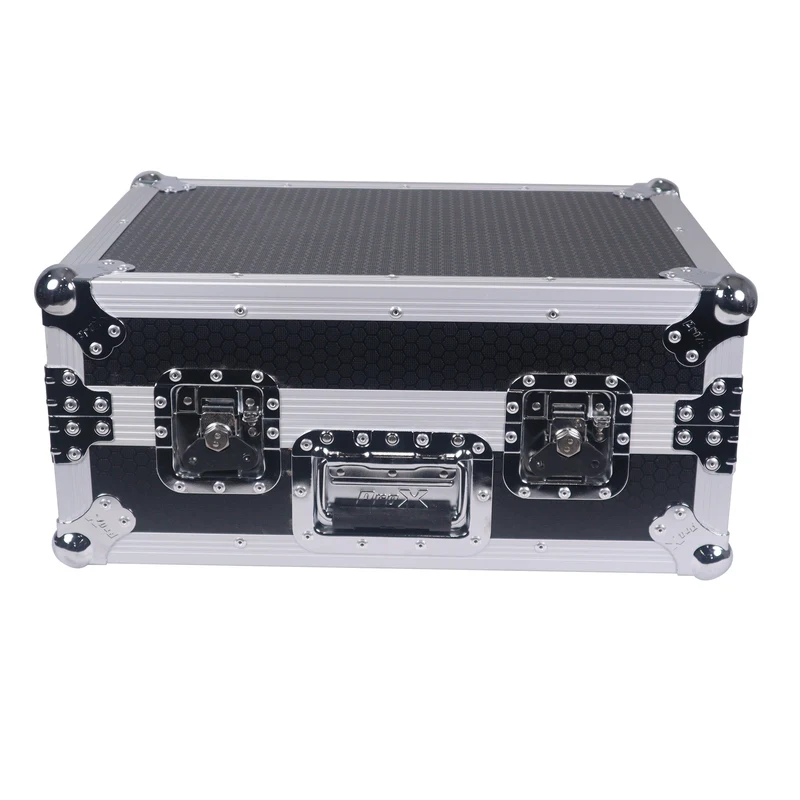 ProX 19" Slant Mixer Flight Case ATA Road Case With Laptop Shelf | 8U | Black/Silver