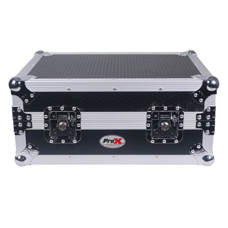 ProX 19" Slant Mixer Flight Case ATA Road Case With Laptop Shelf | 8U | Black/Silver