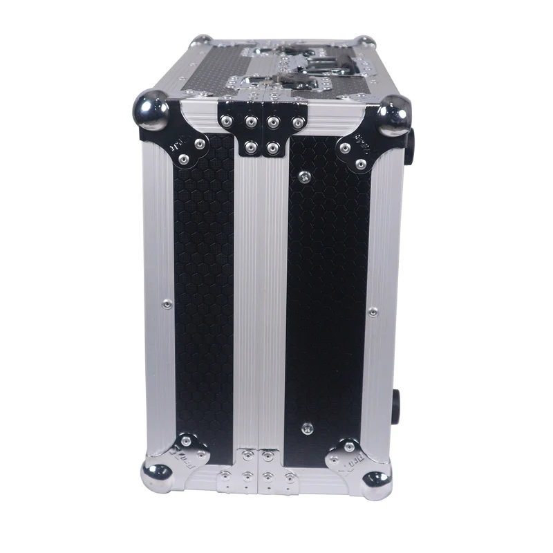 ProX 19" Slant Mixer Flight Case ATA Road Case With Laptop Shelf | 8U | Black/Silver