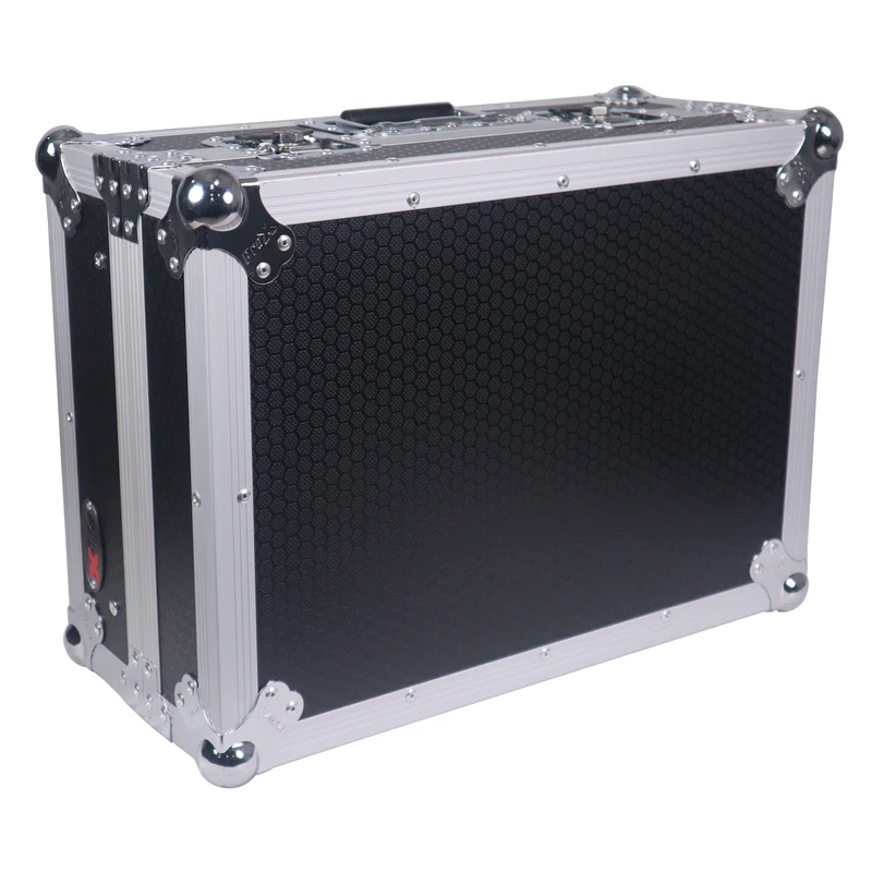 ProX 19" Slant Mixer Flight Case ATA Road Case With Laptop Shelf | 8U | Black/Silver