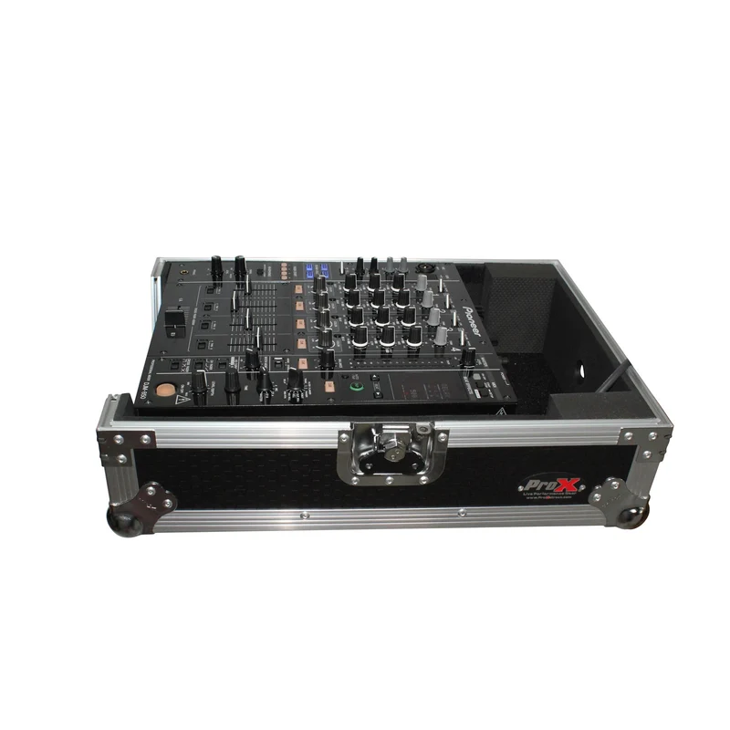 ProX ATA Flight Case for 12" DJ Mixers Honeycomb Road Case | Silver/Black | Without Laptop Shelf