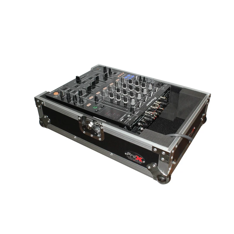 ProX ATA Flight Case for 12" DJ Mixers Honeycomb Road Case | Silver/Black | Without Laptop Shelf