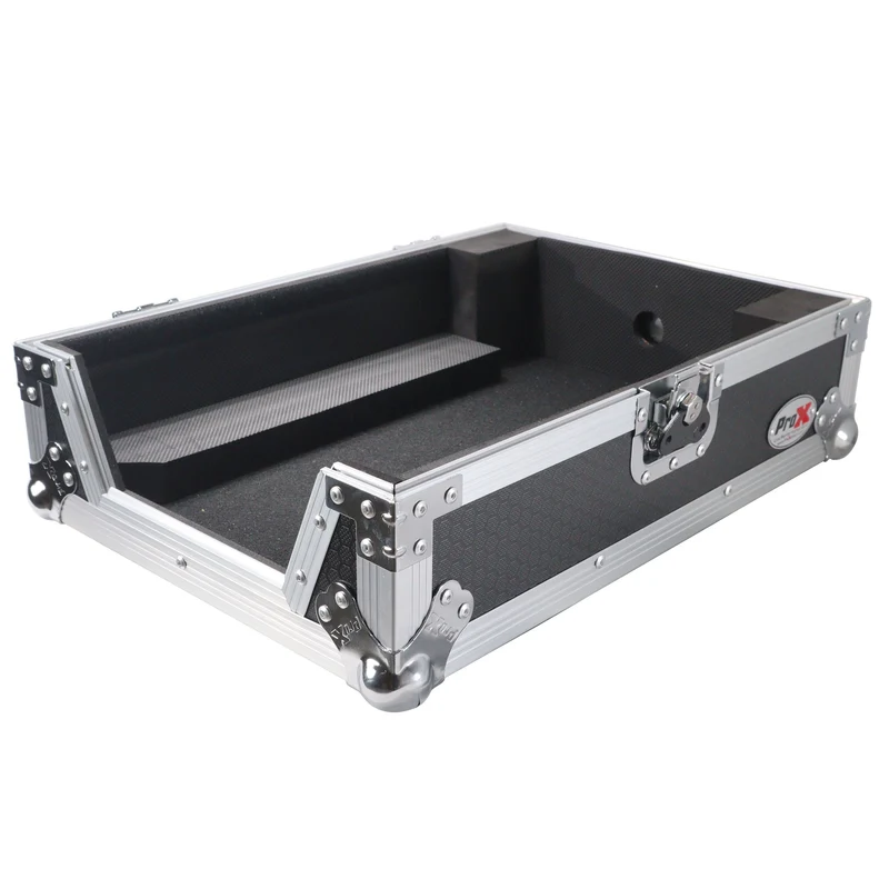 ProX ATA Flight Case for 12" DJ Mixers Honeycomb Road Case | Silver/Black | Without Laptop Shelf