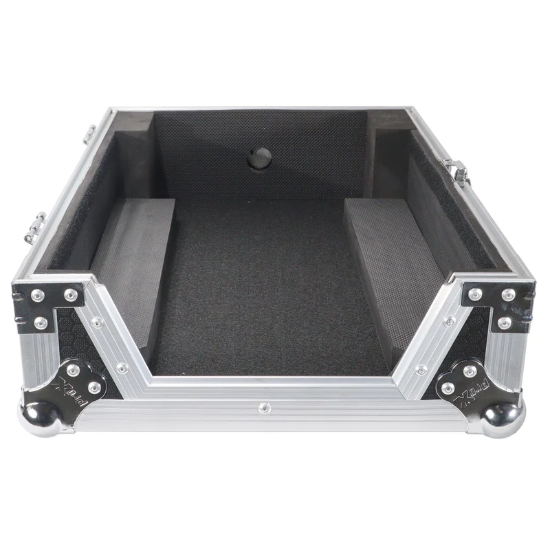 ProX ATA Flight Case for 12" DJ Mixers Honeycomb Road Case | Silver/Black | Without Laptop Shelf