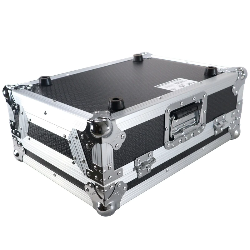 ProX ATA Flight Case for 12" DJ Mixers Honeycomb Road Case | Silver/Black | Without Laptop Shelf