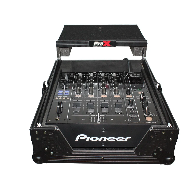 ProX ATA Flight Case for 12" DJ Mixers Honeycomb Road Case | Black | With Laptop Shelf