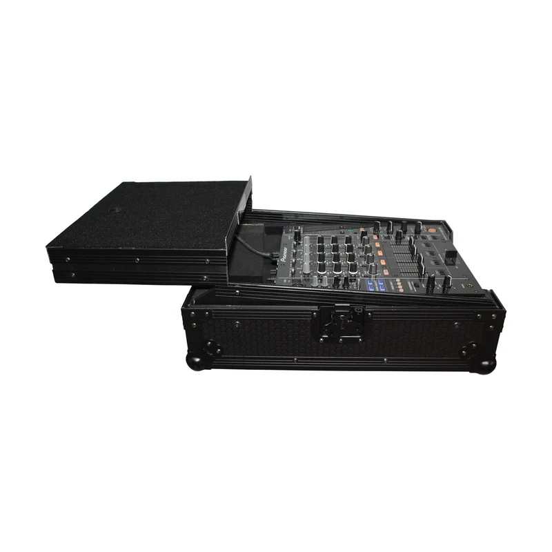 ProX ATA Flight Case for 12" DJ Mixers Honeycomb Road Case | Black | With Laptop Shelf