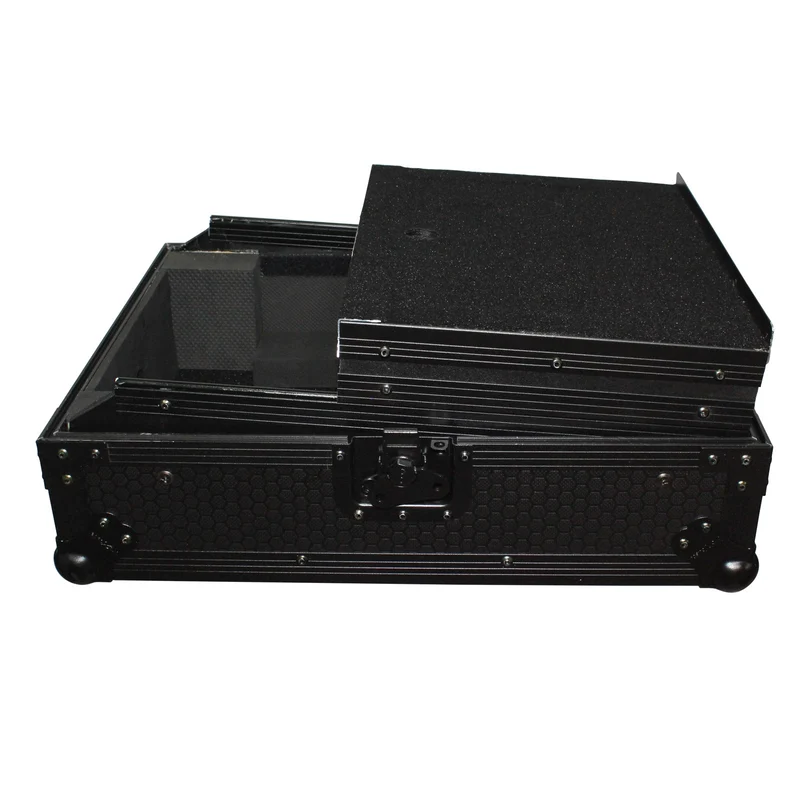ProX ATA Flight Case for 12" DJ Mixers Honeycomb Road Case | Black | With Laptop Shelf