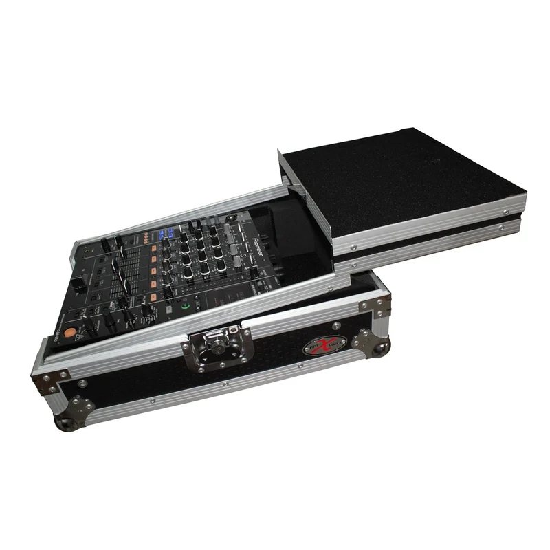 ProX ATA Flight Case for 12" DJ Mixers Honeycomb Road Case | Silver/Black | With Laptop Shelf