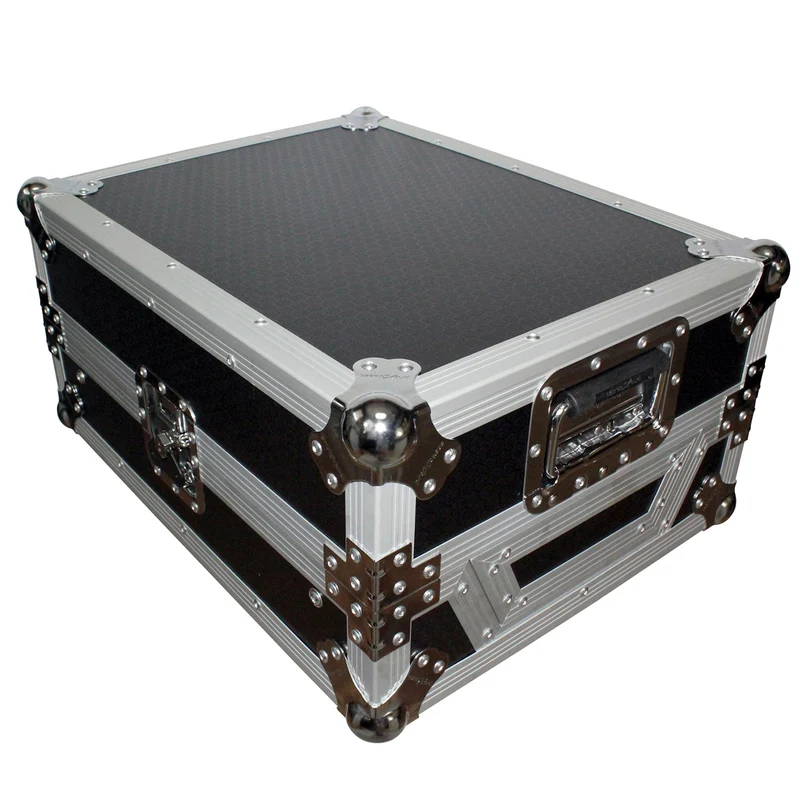 ProX ATA Flight Case for 12" DJ Mixers Honeycomb Road Case | Silver/Black | With Laptop Shelf