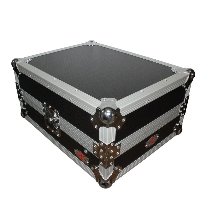ProX ATA Flight Case for 12" DJ Mixers Honeycomb Road Case | Silver/Black | With Laptop Shelf