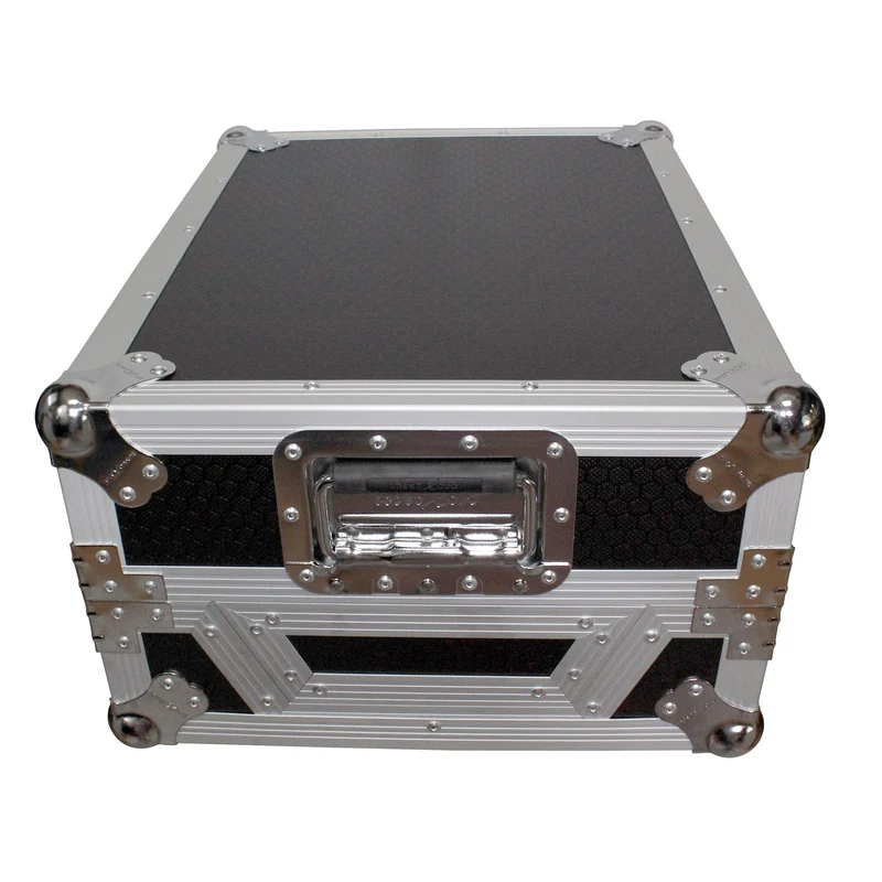 ProX ATA Flight Case for 12" DJ Mixers Honeycomb Road Case | Silver/Black | With Laptop Shelf
