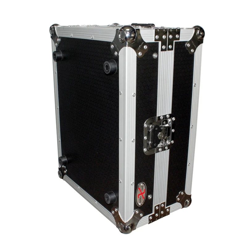 ProX ATA Flight Case for 12" DJ Mixers Honeycomb Road Case | Silver/Black | With Laptop Shelf