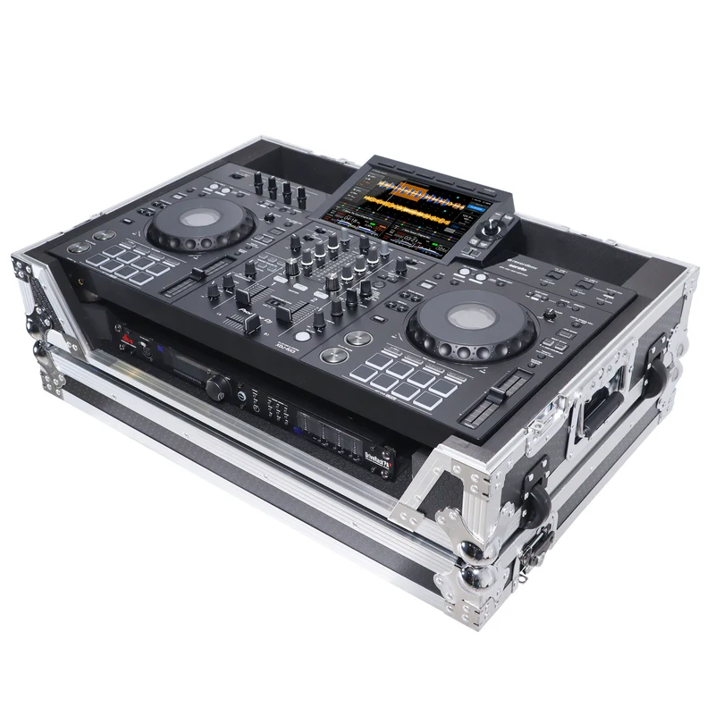 ProX ATA Flight Case For Pioneer XDJ-RX3/DDJ-REV5 DJ Controller with 1U Rack Space and Wheels | Silver/Black | Without Laptop Shelf