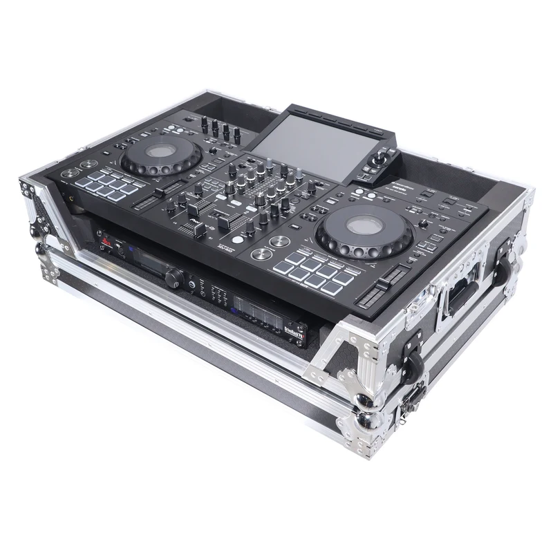ProX ATA Flight Case For Pioneer XDJ-RX3/DDJ-REV5 DJ Controller with 1U Rack Space and Wheels | Silver/Black | Without Laptop Shelf