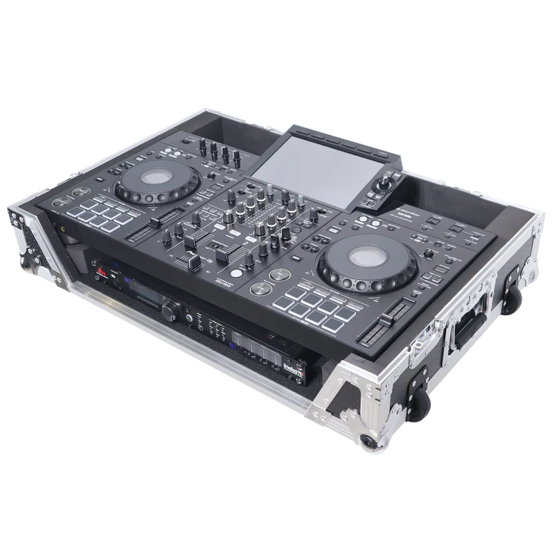 ProX ATA Flight Case For Pioneer XDJ-RX3/DDJ-REV5 DJ Controller with 1U Rack Space and Wheels | Silver/Black | Without Laptop Shelf