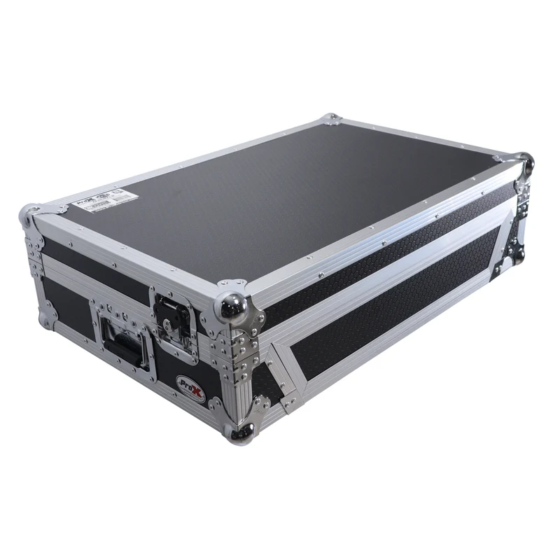 ProX ATA Flight Case For Pioneer XDJ-RX3/DDJ-REV5 DJ Controller with 1U Rack Space and Wheels | Silver/Black | Without Laptop Shelf