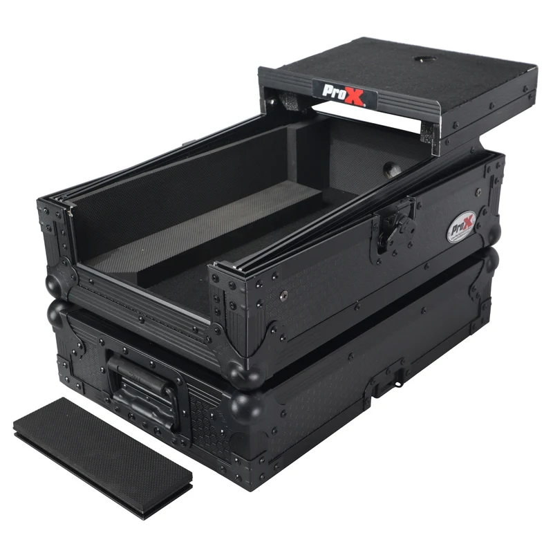 ProX ATA Flight Case for Pioneer DJM-S7 Mixer Gig-Ready Road Case | With Laptop Shelf | Black/Black