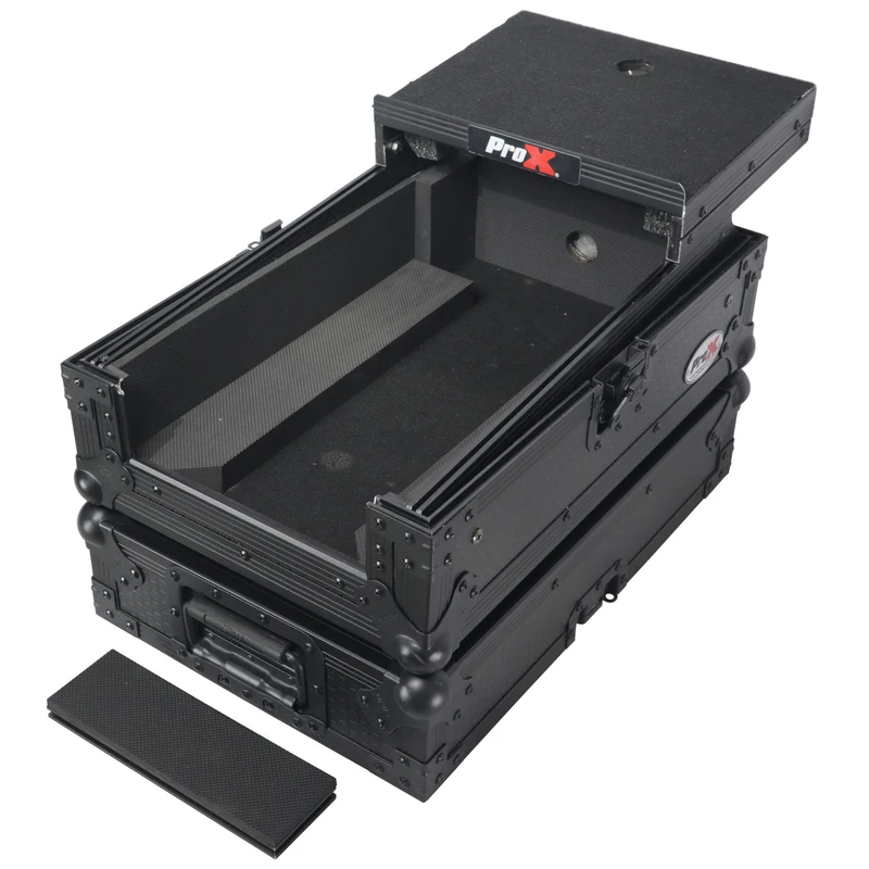 ProX ATA Flight Case for Pioneer DJM-S7 Mixer Gig-Ready Road Case | With Laptop Shelf | Black/Black